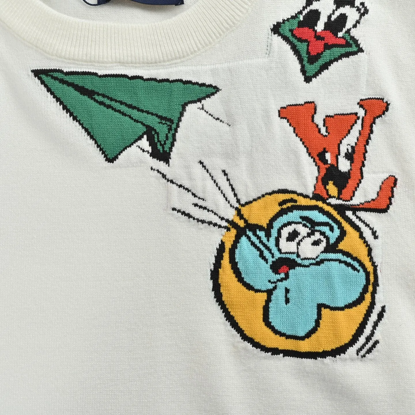Louis Vuitton/Louis Vuitton 25Fw childlike paper airplane jacquard knitted sweater
